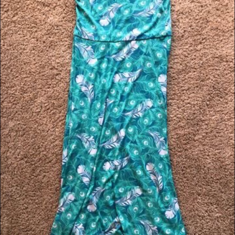 LLR maxi peacock print